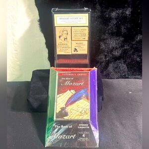 NOS/Vtg: MOZART Wooden Rubber Stamp & Cassette Bundle BOTH NEW & SEALED